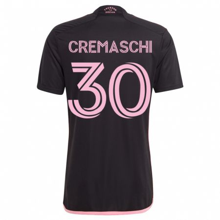 Kandiny Niño Camiseta Benja Cremaschi #30 Negro 2ª Equipación 2023/24 La Camisa Chile
