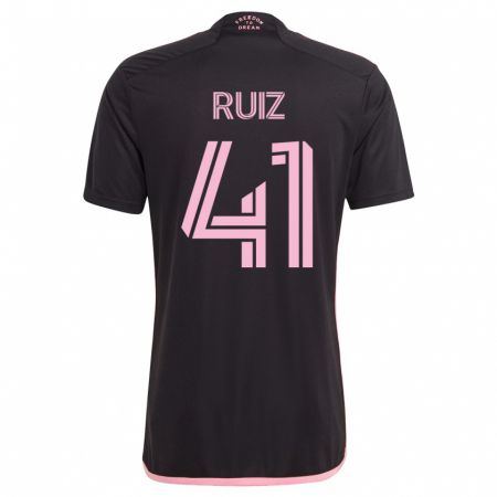 Kandiny Niño Camiseta David Ruíz #41 Negro 2ª Equipación 2023/24 La Camisa Chile