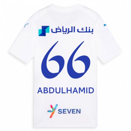 Kandiny Niño Camiseta Saud Abdulhamid #66 Blanco 2ª Equipación 2023/24 La Camisa Chile