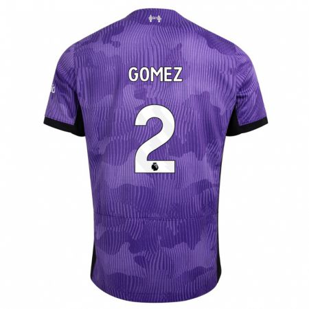 Kandiny Niño Camiseta Joe Gomez #2 Púrpura Equipación Tercera 2023/24 La Camisa Chile