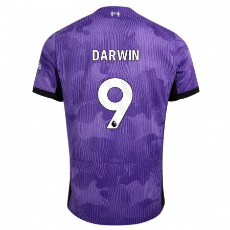 Kandiny Niño Camiseta Darwin Núñez #9 Púrpura Equipación Tercera 2023/24 La Camisa Chile