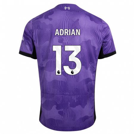 Kandiny Niño Camiseta Adrián #13 Púrpura Equipación Tercera 2023/24 La Camisa Chile