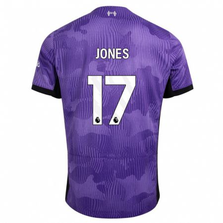 Kandiny Niño Camiseta Curtis Jones #17 Púrpura Equipación Tercera 2023/24 La Camisa Chile