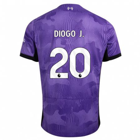 Kandiny Niño Camiseta Diogo Jota #20 Púrpura Equipación Tercera 2023/24 La Camisa Chile