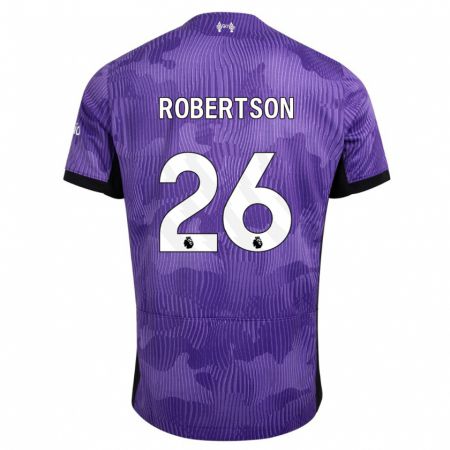 Kandiny Niño Camiseta Andrew Robertson #26 Púrpura Equipación Tercera 2023/24 La Camisa Chile