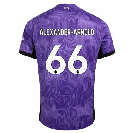 Kandiny Niño Camiseta Trent Alexander-Arnold #66 Púrpura Equipación Tercera 2023/24 La Camisa Chile