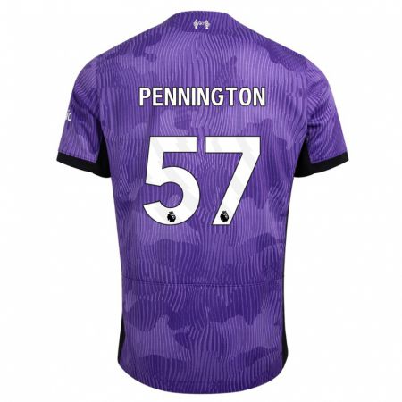 Kandiny Niño Camiseta Cody Pennington #57 Púrpura Equipación Tercera 2023/24 La Camisa Chile