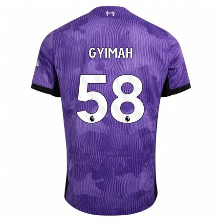 Kandiny Niño Camiseta Francis Gyimah #58 Púrpura Equipación Tercera 2023/24 La Camisa Chile