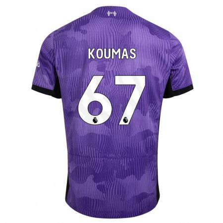 Kandiny Niño Camiseta Lewis Koumas #67 Púrpura Equipación Tercera 2023/24 La Camisa Chile
