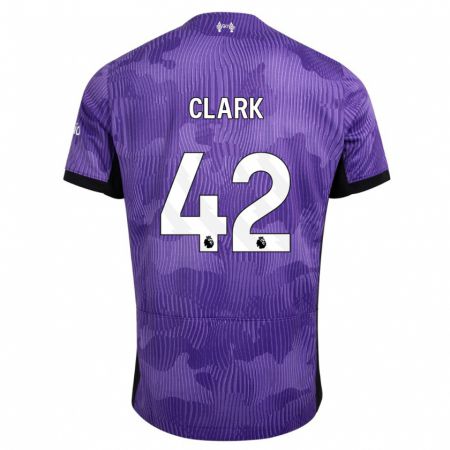 Kandiny Niño Camiseta Bobby Clark #42 Púrpura Equipación Tercera 2023/24 La Camisa Chile