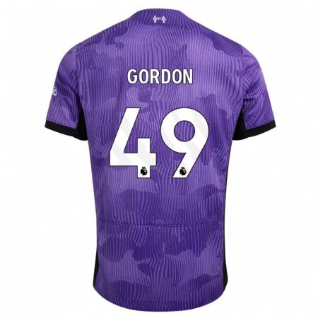 Kandiny Niño Camiseta Kaide Gordon #49 Púrpura Equipación Tercera 2023/24 La Camisa Chile