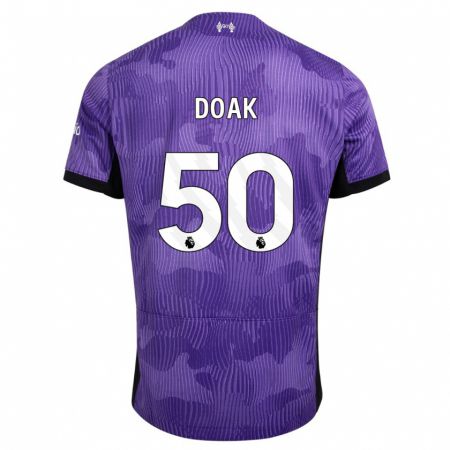 Kandiny Niño Camiseta Ben Doak #50 Púrpura Equipación Tercera 2023/24 La Camisa Chile