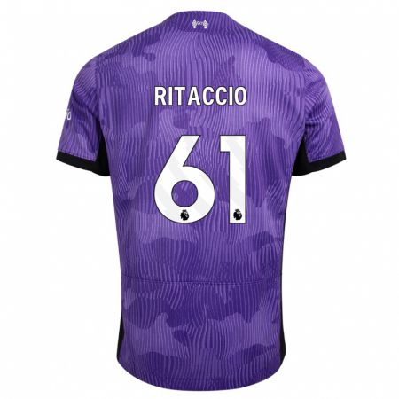 Kandiny Niño Camiseta Matteo Ritaccio #61 Púrpura Equipación Tercera 2023/24 La Camisa Chile