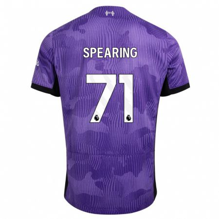Kandiny Niño Camiseta Jay Spearing #71 Púrpura Equipación Tercera 2023/24 La Camisa Chile
