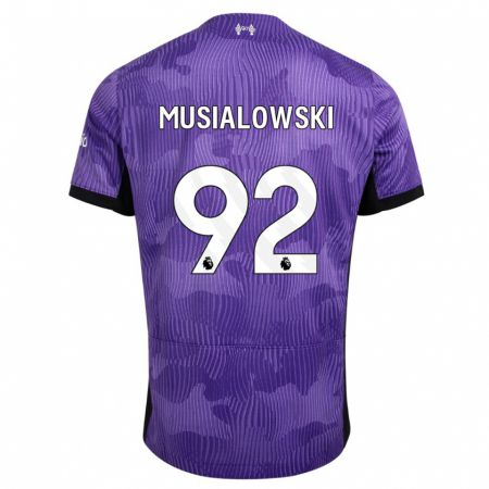 Kandiny Niño Camiseta Mateusz Musialowski #92 Púrpura Equipación Tercera 2023/24 La Camisa Chile