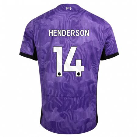 Kandiny Niño Camiseta Henderson #14 Púrpura Equipación Tercera 2023/24 La Camisa Chile