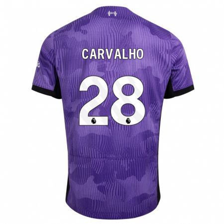 Kandiny Niño Camiseta Fabio Carvalho #28 Púrpura Equipación Tercera 2023/24 La Camisa Chile