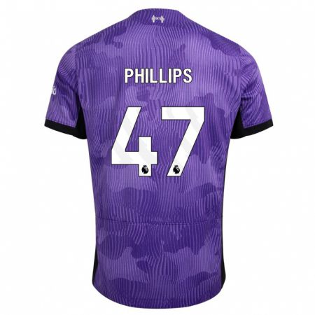 Kandiny Niño Camiseta Nathaniel Phillips #47 Púrpura Equipación Tercera 2023/24 La Camisa Chile