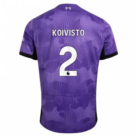 Kandiny Niño Camiseta Emma Koivisto #2 Púrpura Equipación Tercera 2023/24 La Camisa Chile