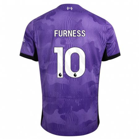 Kandiny Niño Camiseta Rachel Furness #10 Púrpura Equipación Tercera 2023/24 La Camisa Chile