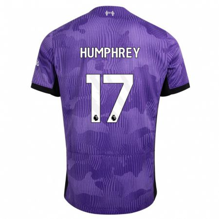 Kandiny Niño Camiseta Carla Humphrey #17 Púrpura Equipación Tercera 2023/24 La Camisa Chile