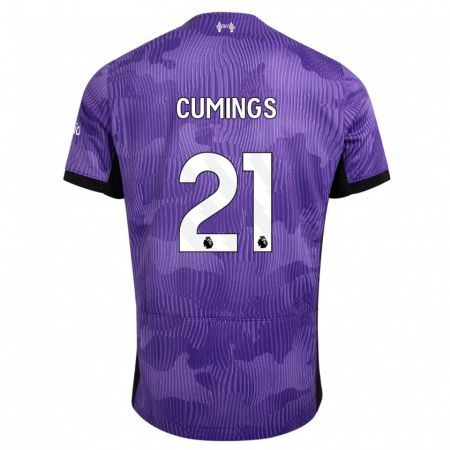 Kandiny Niño Camiseta Eartha Cumings #21 Púrpura Equipación Tercera 2023/24 La Camisa Chile