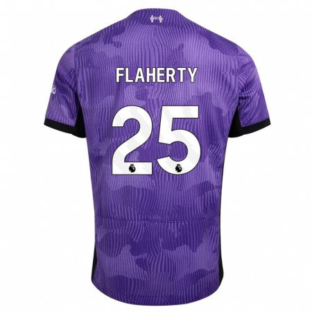 Kandiny Niño Camiseta Gilly Flaherty #25 Púrpura Equipación Tercera 2023/24 La Camisa Chile