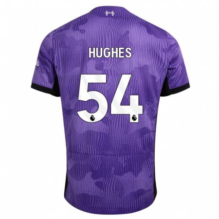 Kandiny Niño Camiseta Liam Hughes #54 Púrpura Equipación Tercera 2023/24 La Camisa Chile