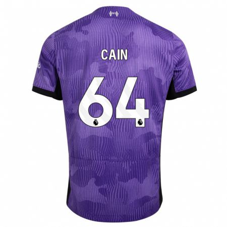 Kandiny Niño Camiseta Jake Cain #64 Púrpura Equipación Tercera 2023/24 La Camisa Chile