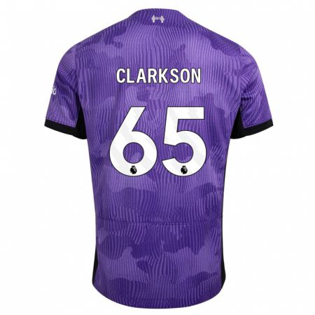 Kandiny Niño Camiseta Leighton Clarkson #65 Púrpura Equipación Tercera 2023/24 La Camisa Chile