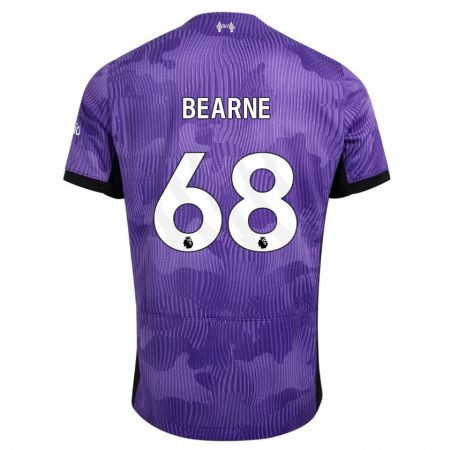 Kandiny Niño Camiseta Jack Bearne #68 Púrpura Equipación Tercera 2023/24 La Camisa Chile