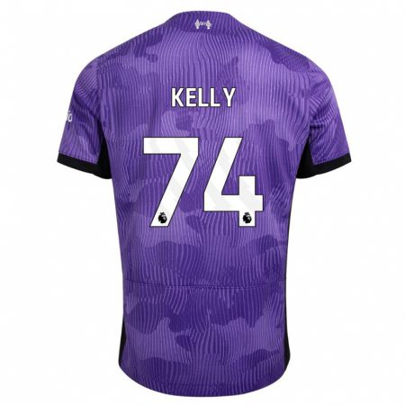 Kandiny Niño Camiseta Oscar Kelly #74 Púrpura Equipación Tercera 2023/24 La Camisa Chile
