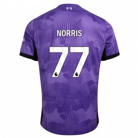 Kandiny Niño Camiseta James Norris #77 Púrpura Equipación Tercera 2023/24 La Camisa Chile