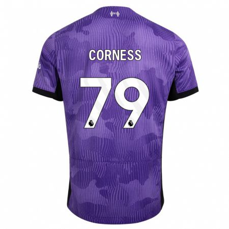 Kandiny Niño Camiseta Dominic Corness #79 Púrpura Equipación Tercera 2023/24 La Camisa Chile