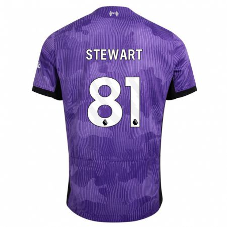 Kandiny Niño Camiseta Layton Stewart #81 Púrpura Equipación Tercera 2023/24 La Camisa Chile