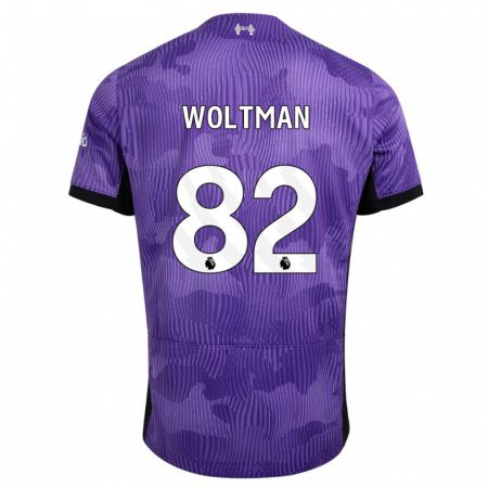 Kandiny Niño Camiseta Max Woltman #82 Púrpura Equipación Tercera 2023/24 La Camisa Chile