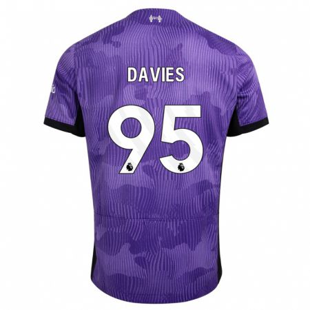 Kandiny Niño Camiseta Harvey Davies #95 Púrpura Equipación Tercera 2023/24 La Camisa Chile