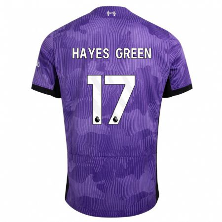 Kandiny Niño Camiseta Charlie Hayes-Green #17 Púrpura Equipación Tercera 2023/24 La Camisa Chile