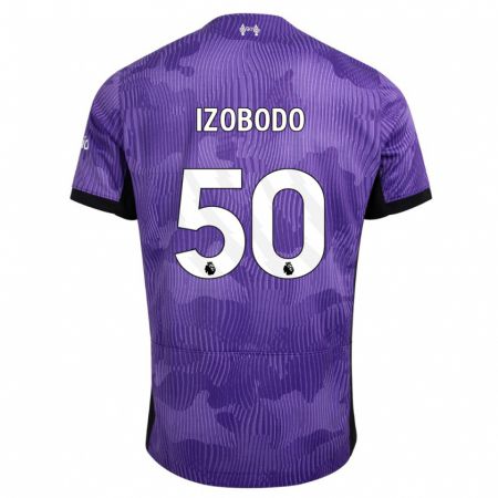 Kandiny Niño Camiseta Elijah Izobodo John #50 Púrpura Equipación Tercera 2023/24 La Camisa Chile