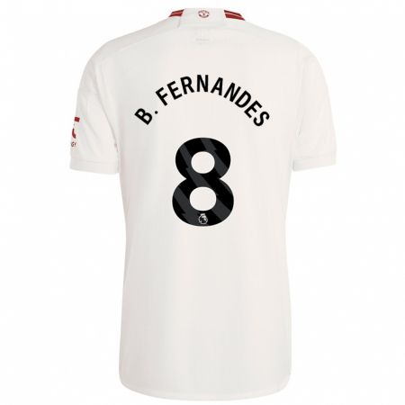 Kandiny Niño Camiseta Bruno Fernandes #8 Blanco Equipación Tercera 2023/24 La Camisa Chile