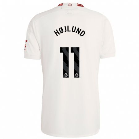 Kandiny Niño Camiseta Rasmus Højlund #11 Blanco Equipación Tercera 2023/24 La Camisa Chile