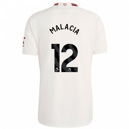 Kandiny Niño Camiseta Tyrell Malacia #12 Blanco Equipación Tercera 2023/24 La Camisa Chile
