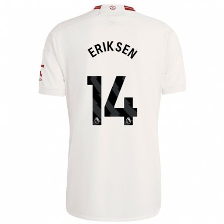 Kandiny Niño Camiseta Christian Eriksen #14 Blanco Equipación Tercera 2023/24 La Camisa Chile