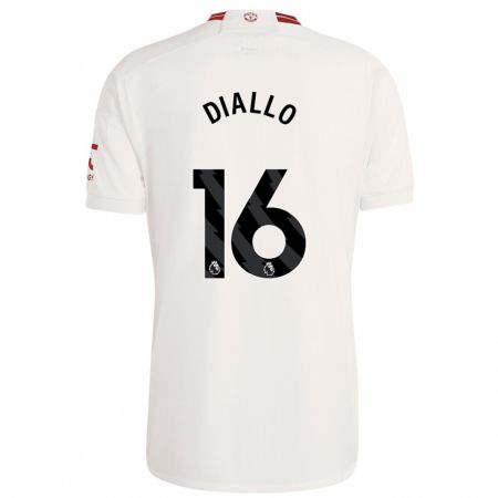Kandiny Niño Camiseta Amad Diallo #16 Blanco Equipación Tercera 2023/24 La Camisa Chile