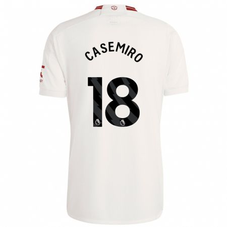Kandiny Niño Camiseta Casemiro #18 Blanco Equipación Tercera 2023/24 La Camisa Chile