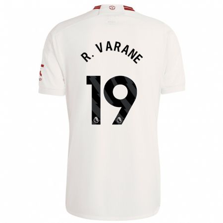 Kandiny Niño Camiseta Raphaël Varane #19 Blanco Equipación Tercera 2023/24 La Camisa Chile
