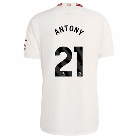 Kandiny Niño Camiseta Antony #21 Blanco Equipación Tercera 2023/24 La Camisa Chile