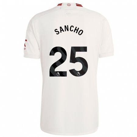 Kandiny Niño Camiseta Jadon Sancho #25 Blanco Equipación Tercera 2023/24 La Camisa Chile