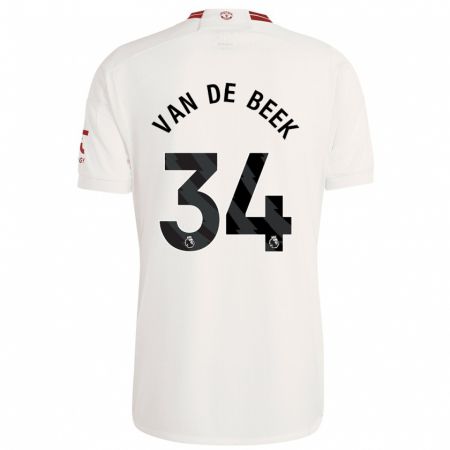 Kandiny Niño Camiseta Donny Van De Beek #34 Blanco Equipación Tercera 2023/24 La Camisa Chile
