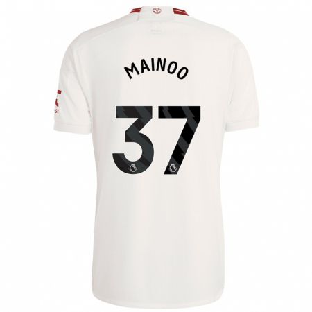 Kandiny Niño Camiseta Kobbie Mainoo #37 Blanco Equipación Tercera 2023/24 La Camisa Chile